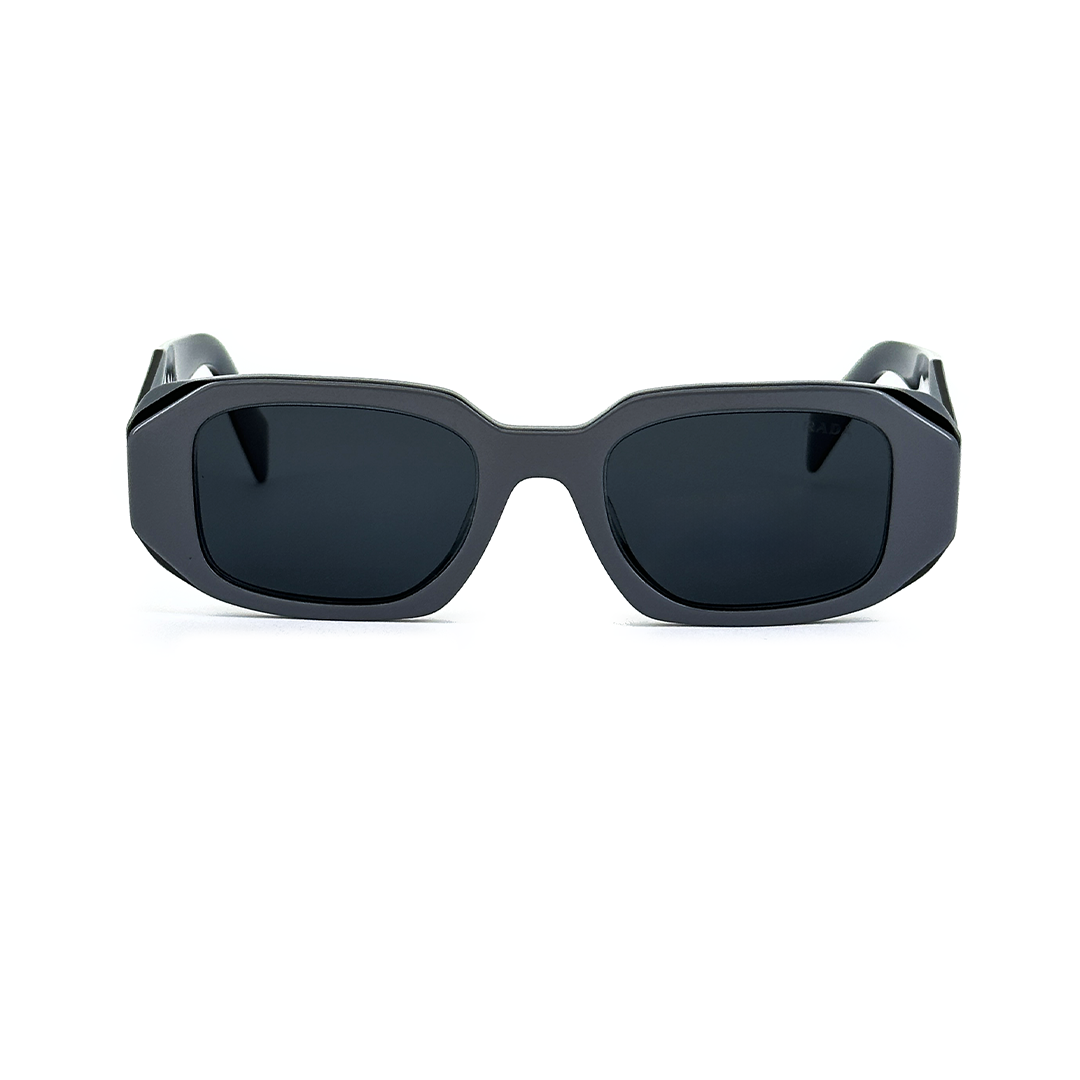 Prada Women's Grey Acetate Rectangle Sunglasses PR17WSF11N09T51