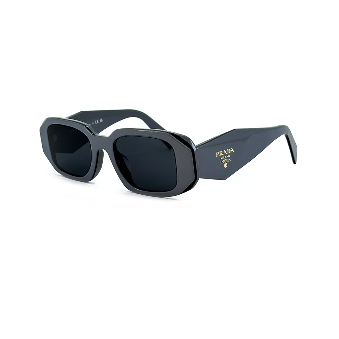Prada Women's Grey Acetate Rectangle Sunglasses PR17WSF11N09T51