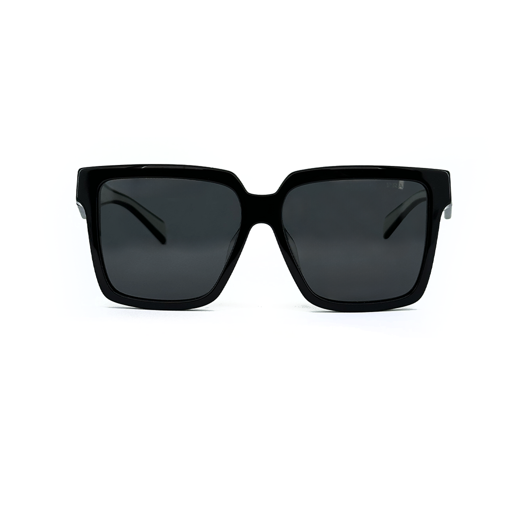 Prada Women's Black Acetate Square Sunglasses PR24ZSF1AB5S057