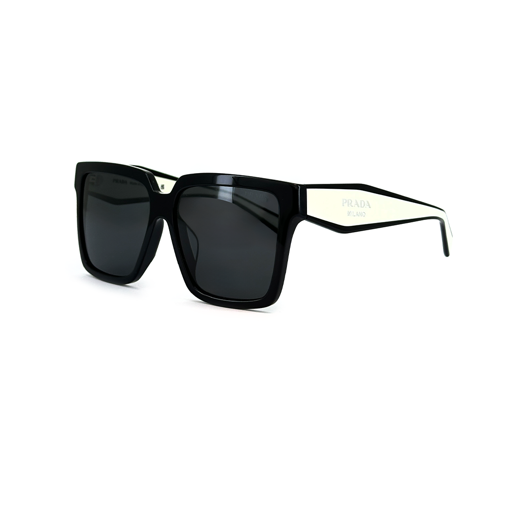 Prada Women's Black Acetate Square Sunglasses PR24ZSF1AB5S057