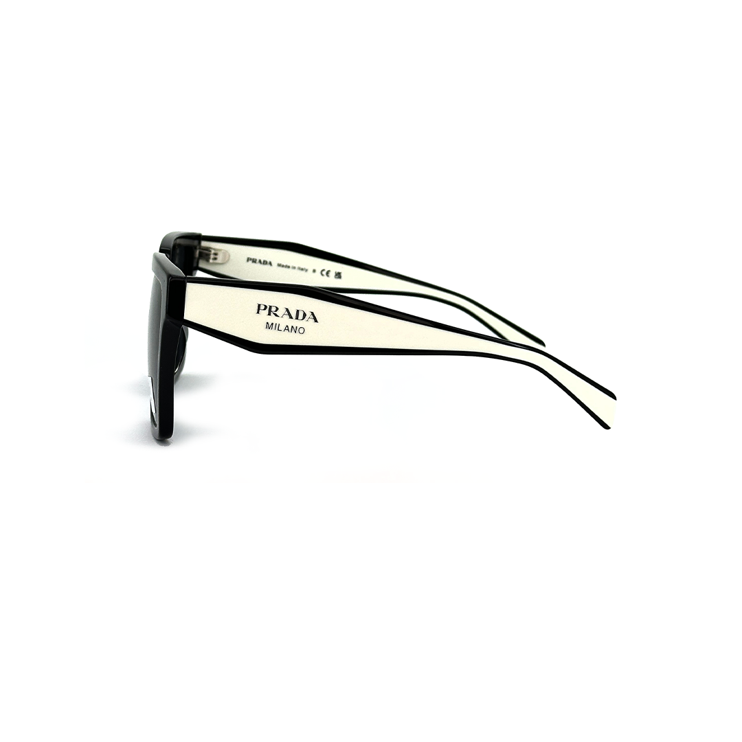 Prada Women's Black Acetate Square Sunglasses PR24ZSF1AB5S057